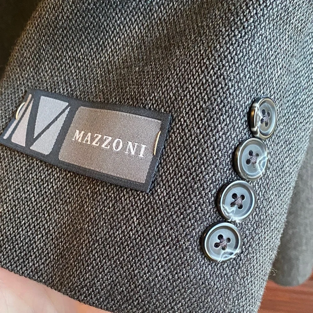 Mazzoni Men’s 46R Gray Herringbone Sport Coat Blazer NWT Jacket 46 Regular